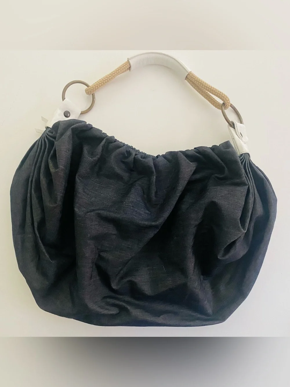 Miu Miu Dark Blue Denim Hobo Bag